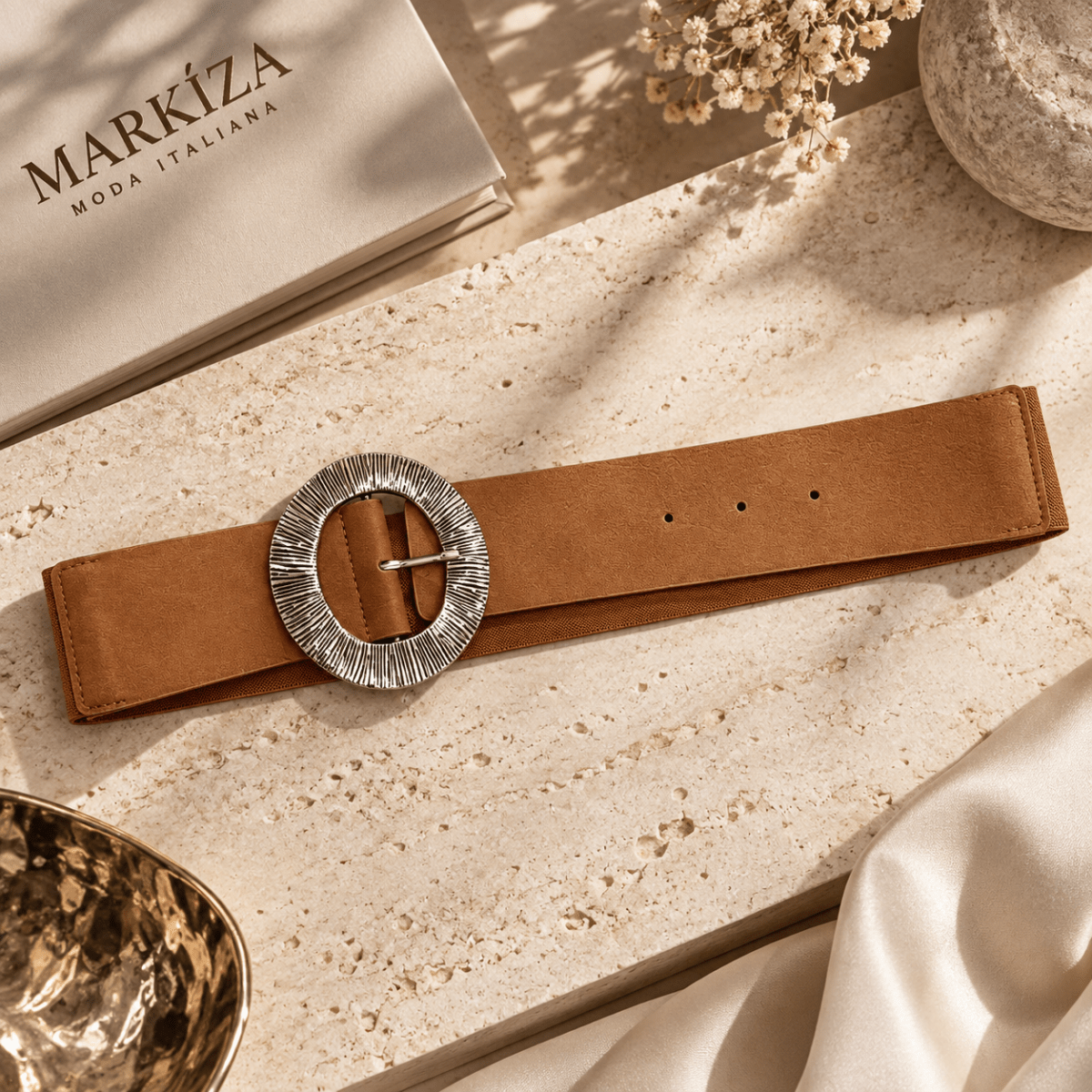 Opasok so striebornou prackou - Markiza Moda Italiana