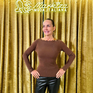 Svetrík oblúčik dlhý rukáv - Markiza Moda Italiana