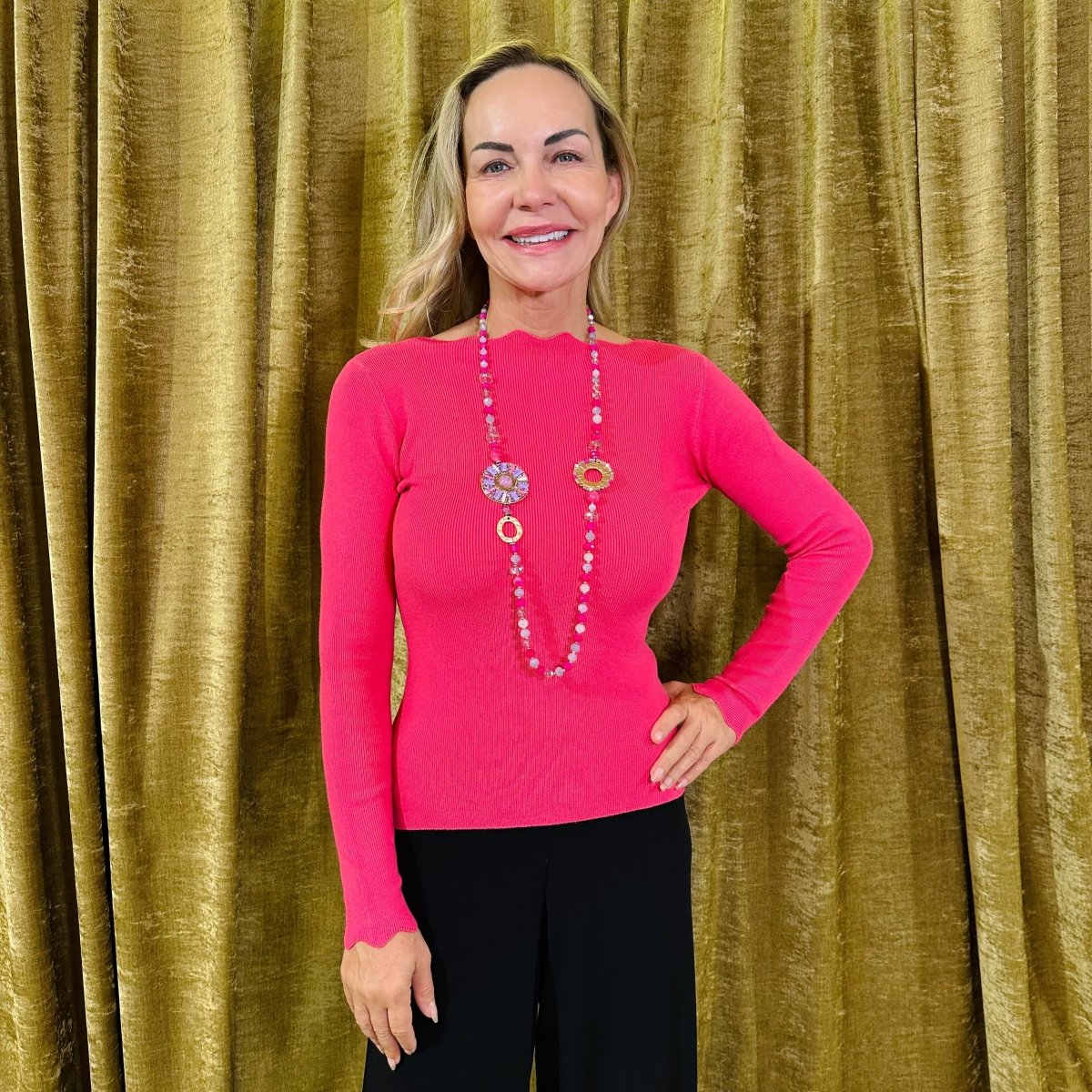 Svetrík oblúčik dlhý rukáv - Markiza Moda Italiana