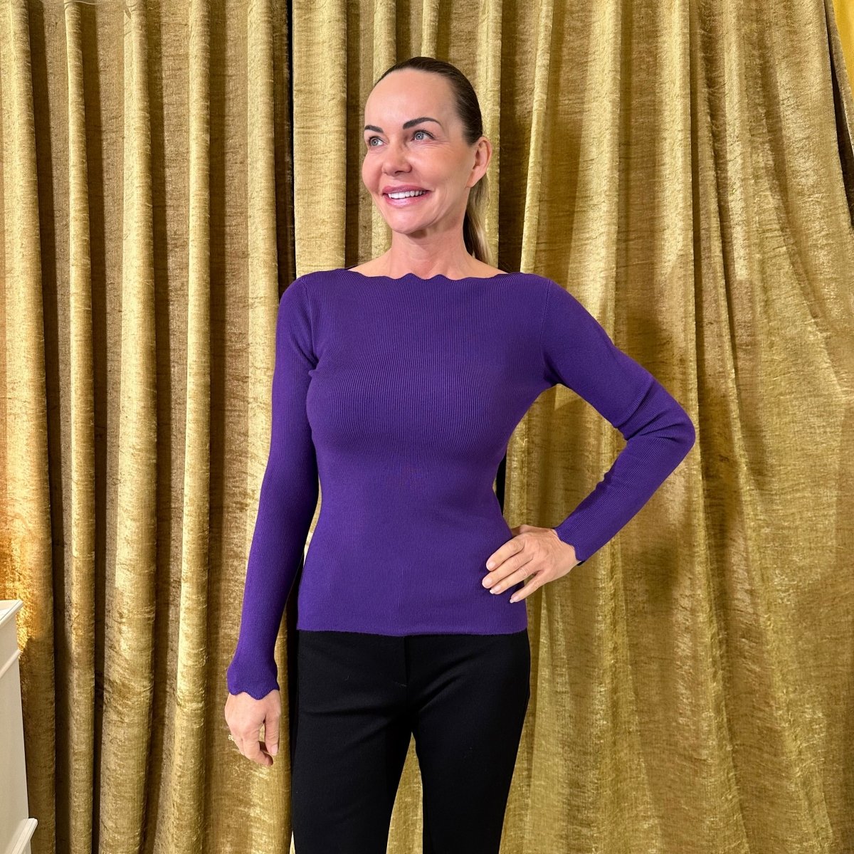 Svetrík oblúčik dlhý rukáv - Markiza Moda Italiana