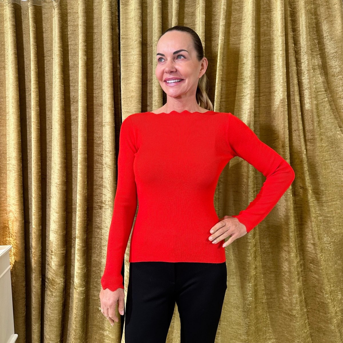 Svetrík oblúčik dlhý rukáv - Markiza Moda Italiana