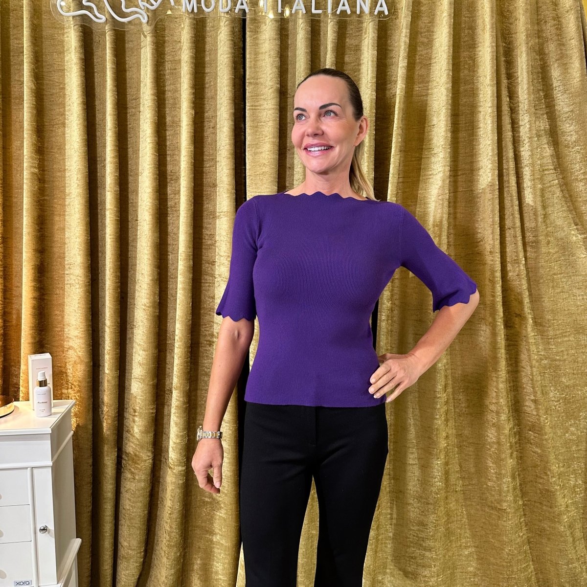 Svetrík oblúčik krátky rukáv - Markiza Moda Italiana