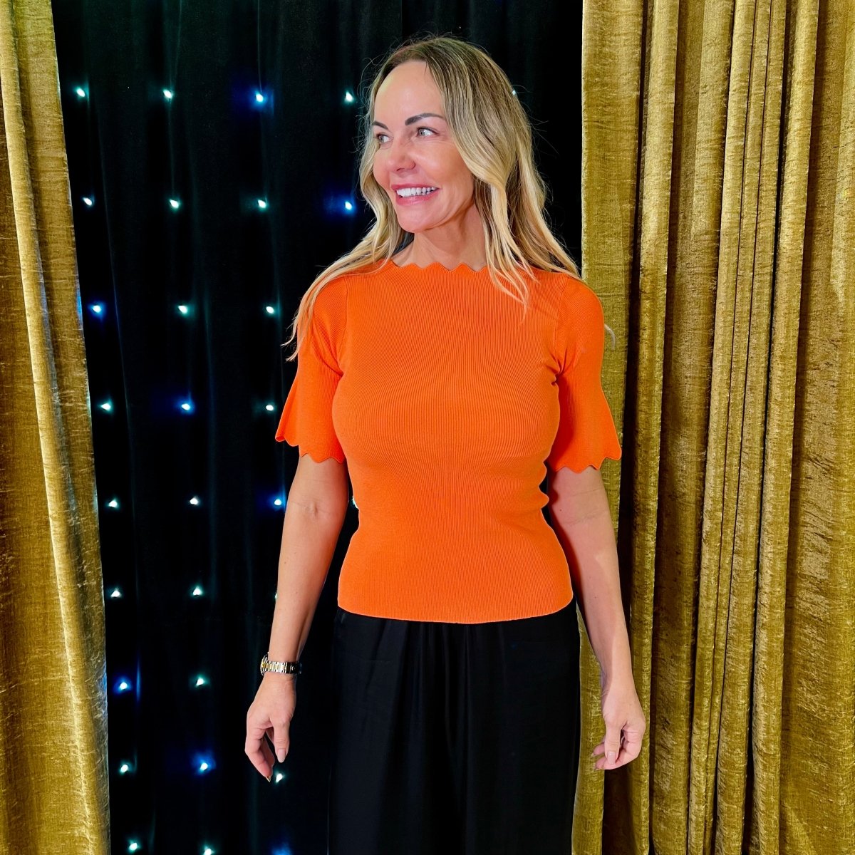 Svetrík oblúčik krátky rukáv - Markiza Moda Italiana