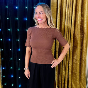 Svetrík oblúčik krátky rukáv - Markiza Moda Italiana