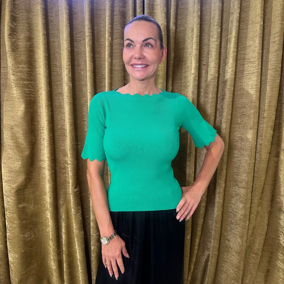 Svetrík oblúčik krátky rukáv - Markiza Moda Italiana