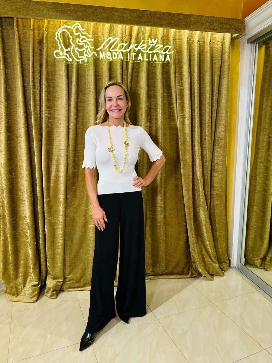 Svetrík oblúčik krátky rukáv - Markiza Moda Italiana