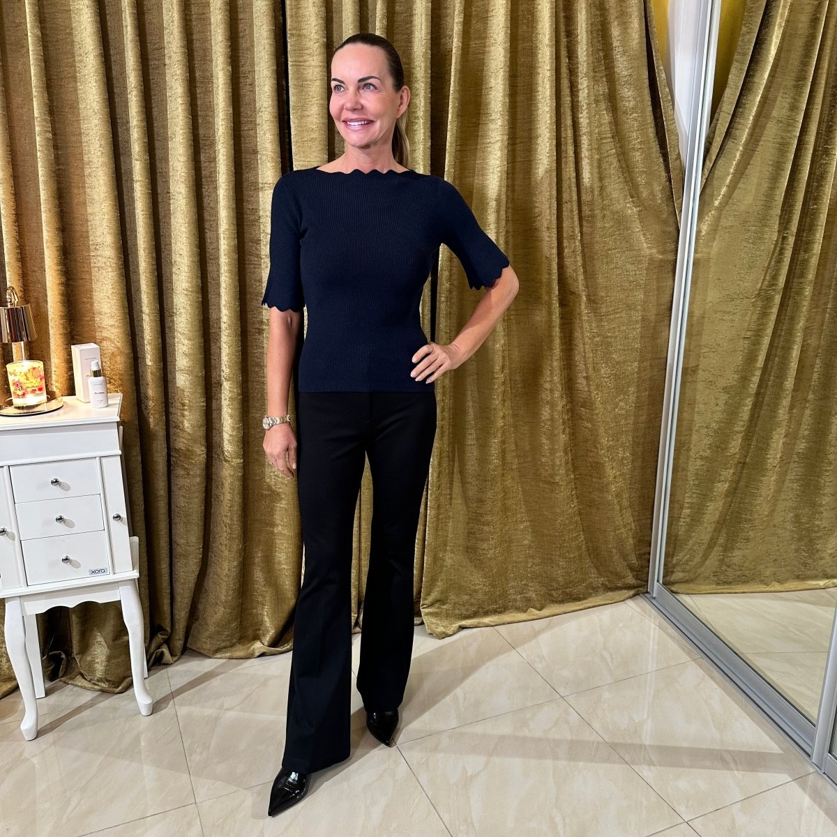 Svetrík oblúčik krátky rukáv - Markiza Moda Italiana