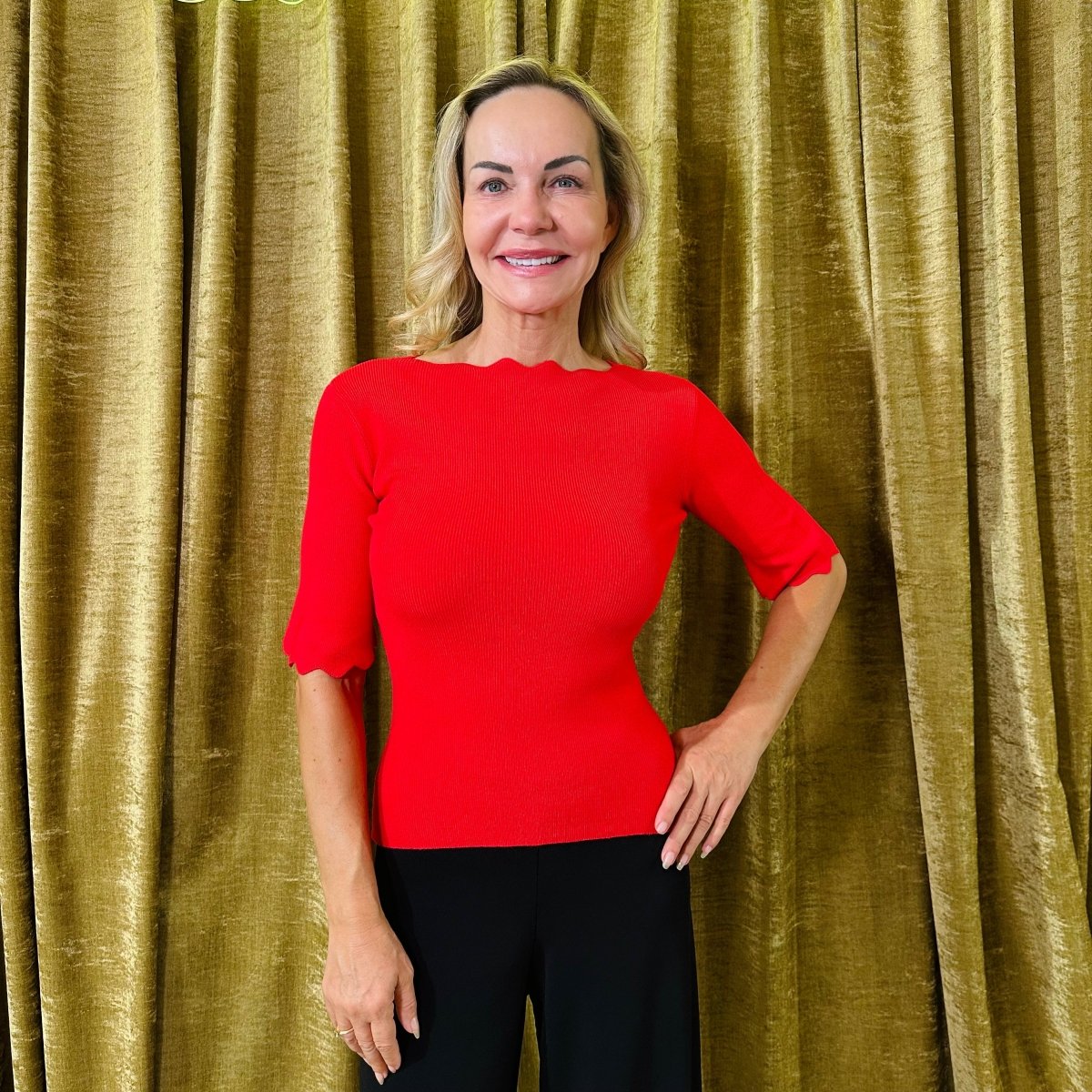 Svetrík oblúčik krátky rukáv - Markiza Moda Italiana