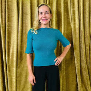 Svetrík oblúčik krátky rukáv - Markiza Moda Italiana