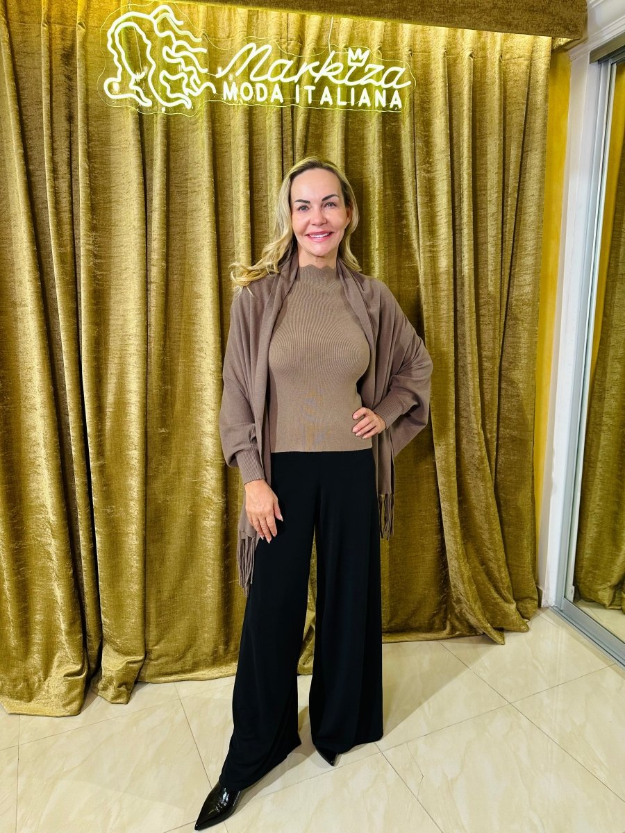 Svetrík oblúčik krátky rukáv - Markiza Moda Italiana