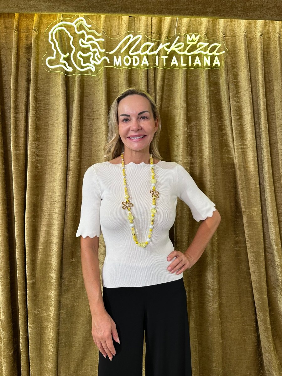 Svetrík oblúčik krátky rukáv - Markiza Moda Italiana