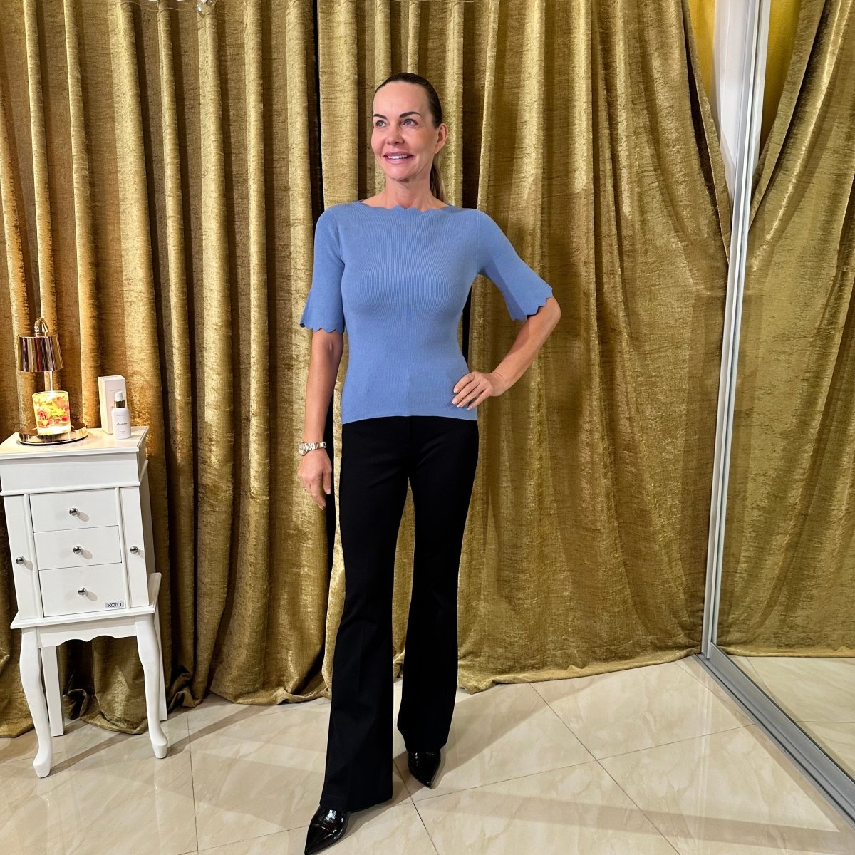 Svetrík oblúčik krátky rukáv - Markiza Moda Italiana