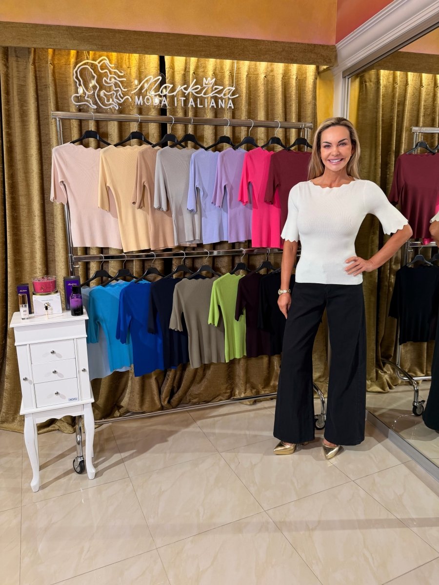 Svetrík oblúčik krátky rukáv - Markiza Moda Italiana