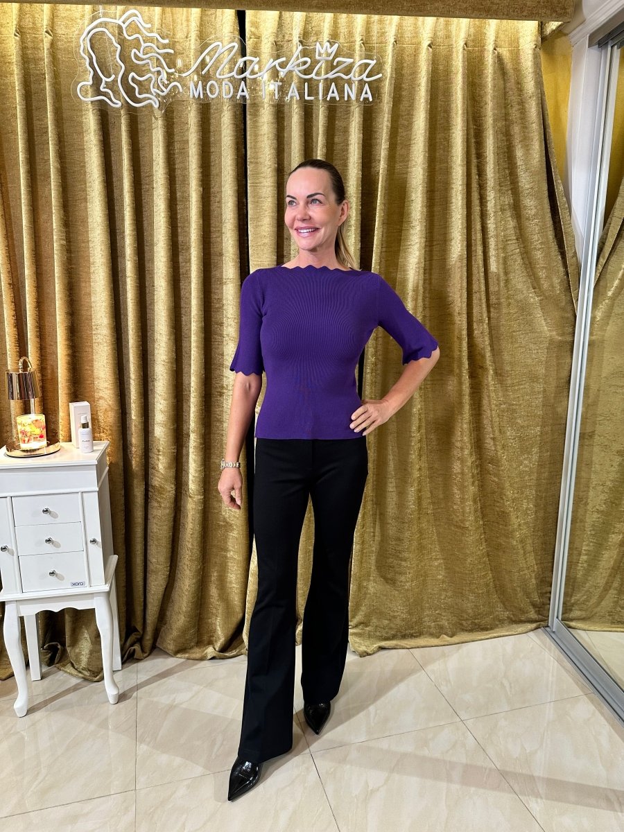 Svetrík oblúčik krátky rukáv - Markiza Moda Italiana