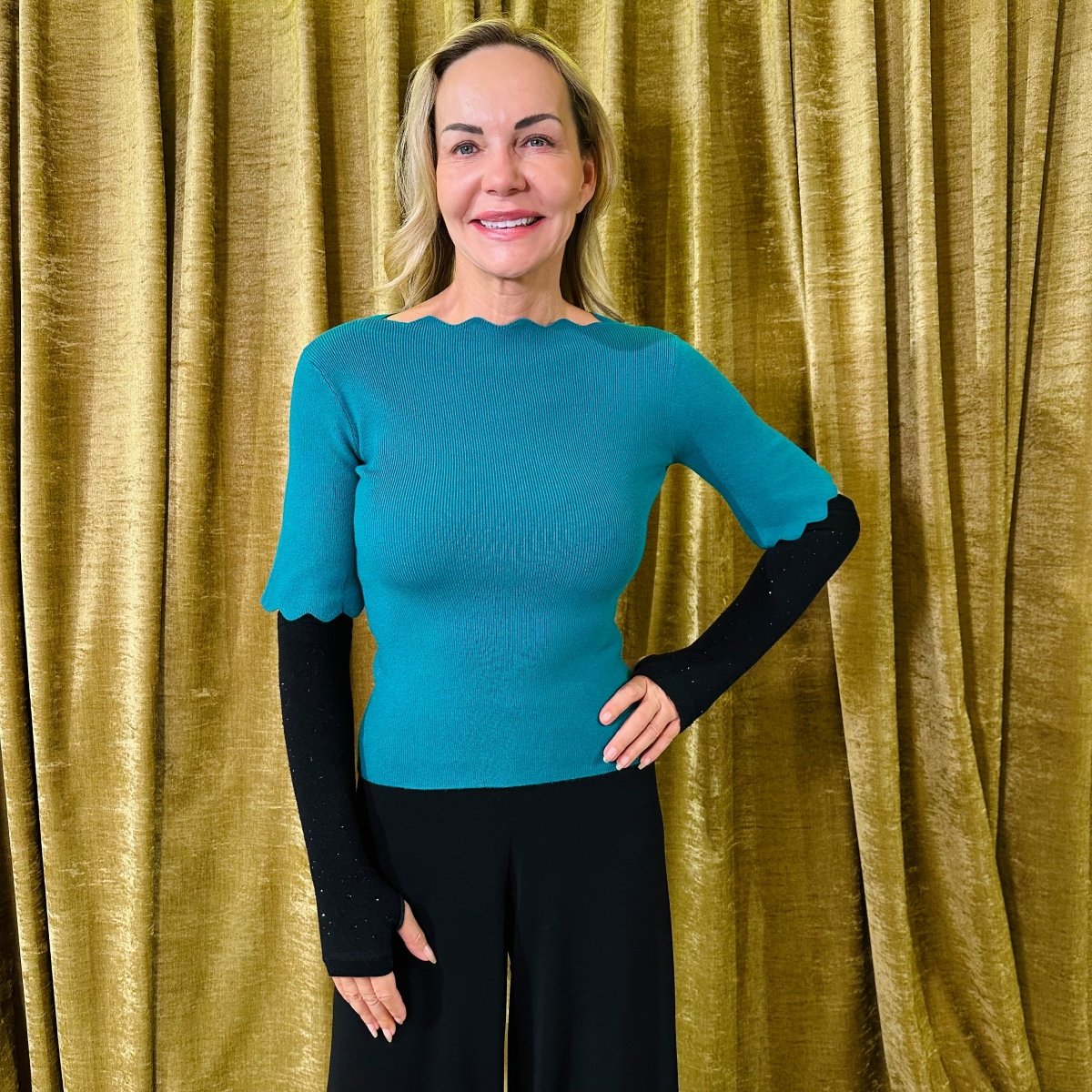 Svetrík oblúčik krátky rukáv - Markiza Moda Italiana