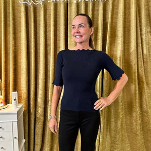 Svetrík oblúčik krátky rukáv - Markiza Moda Italiana