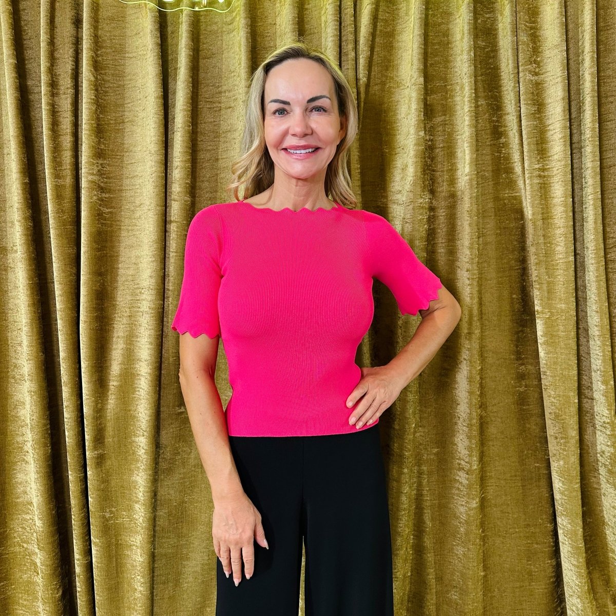 Svetrík oblúčik krátky rukáv - Markiza Moda Italiana