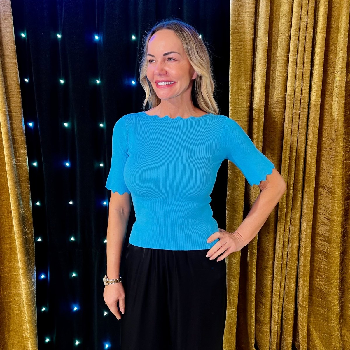 Svetrík oblúčik krátky rukáv - Markiza Moda Italiana