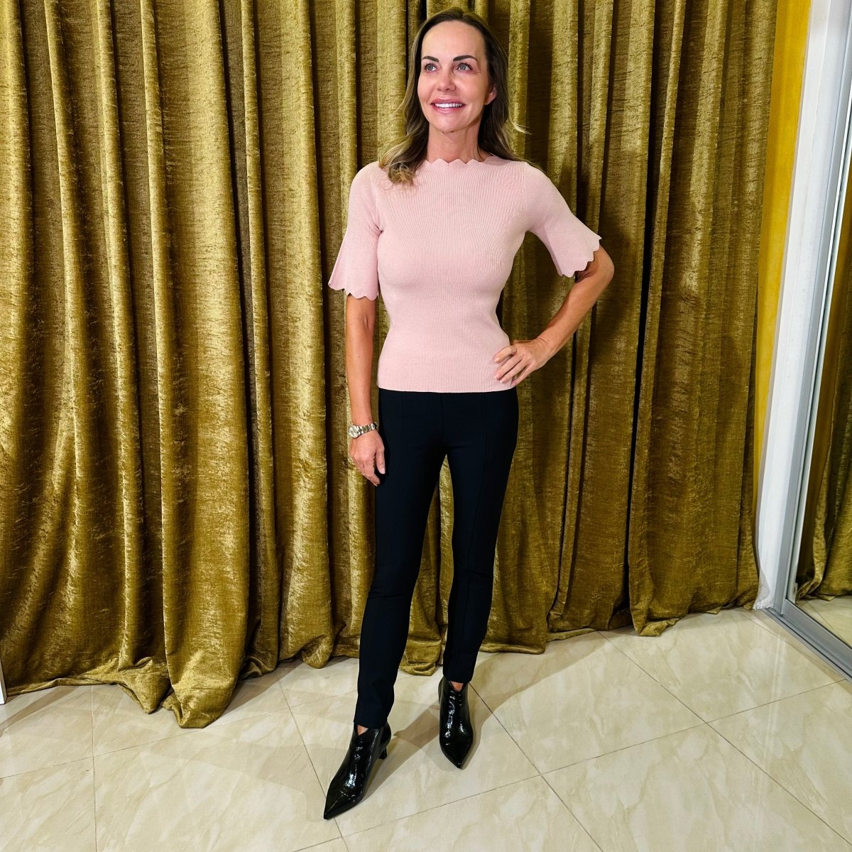 Svetrík oblúčik krátky rukáv - Markiza Moda Italiana