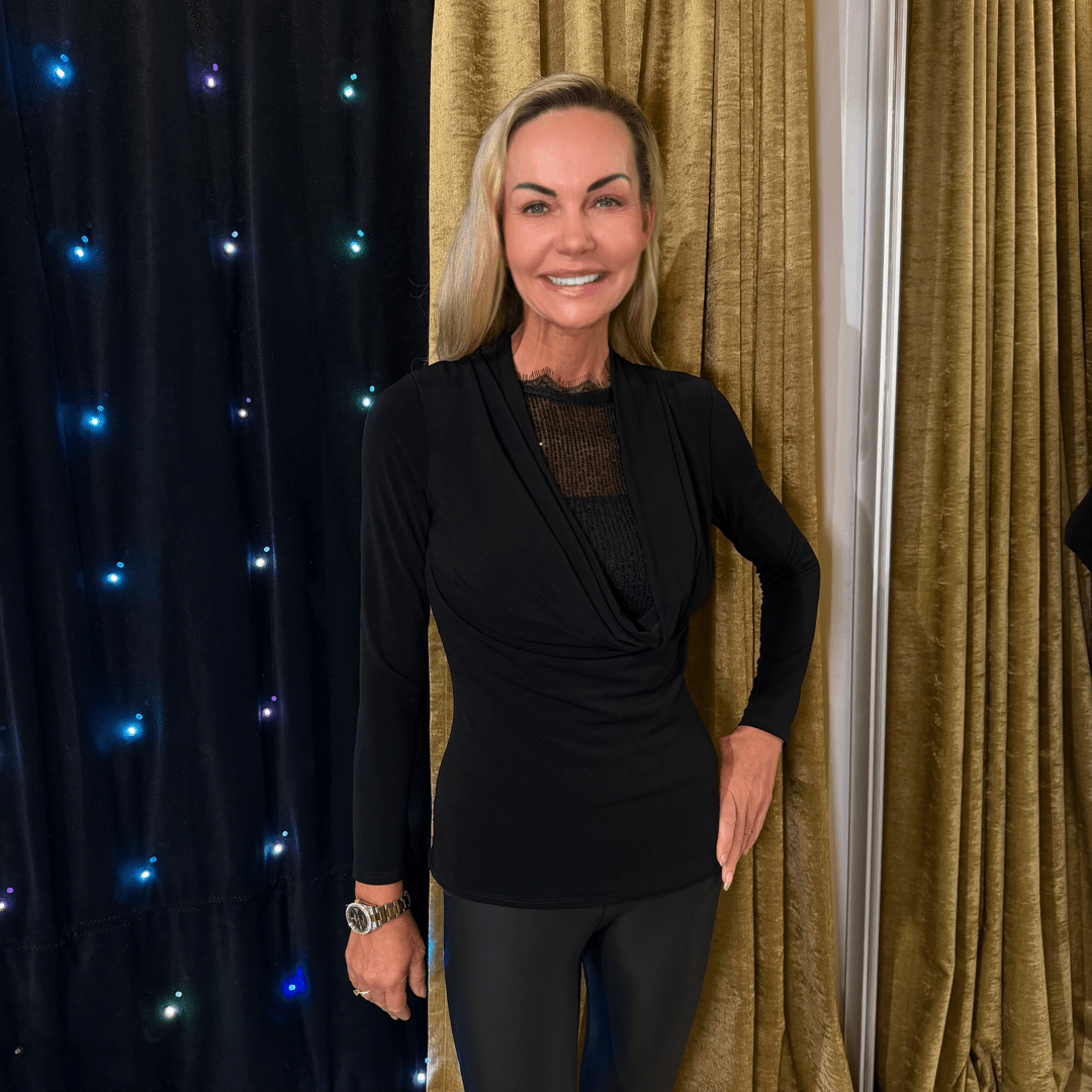 Top s dlhým rukávom Nero - Markiza Moda Italiana