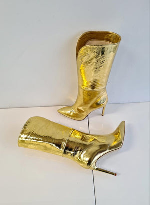 Čižmy GOLD - Markiza Moda Italiana