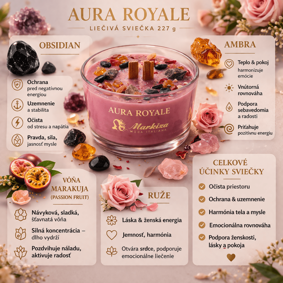 Predpredaj: Sviečka Aura Royale - Markiza Moda Italiana