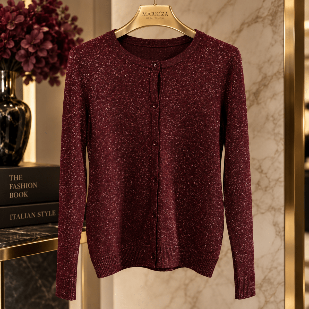 Sveter Lurex na gombičky - Markiza Moda Italiana