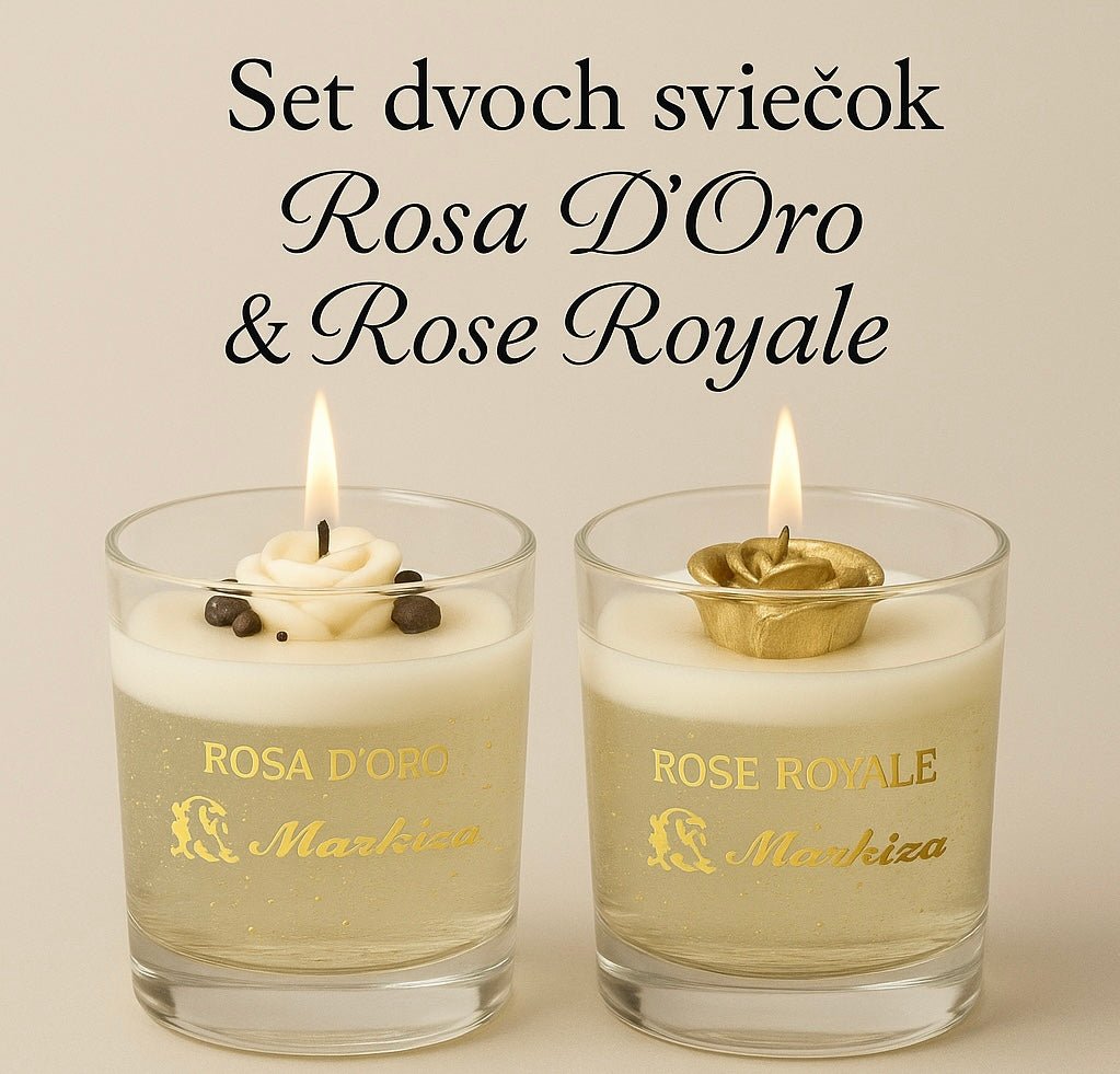 Sviečka Rose Royale + Rosa d’Oro - Markiza Moda Italiana