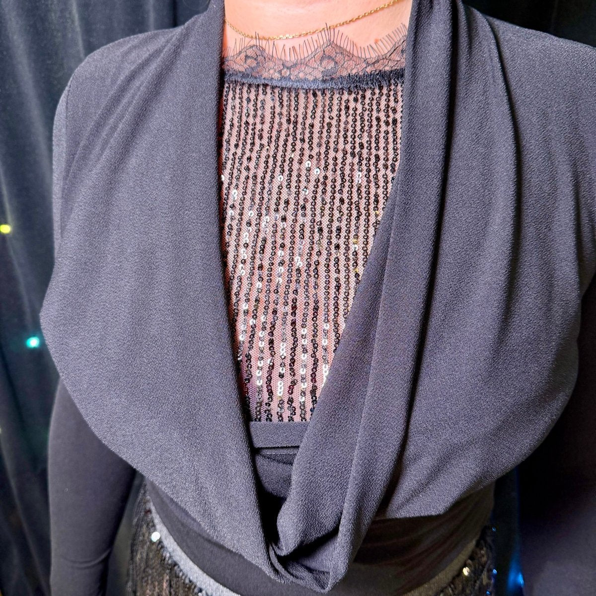 Top s dlhým rukávom Nero - Markiza Moda Italiana