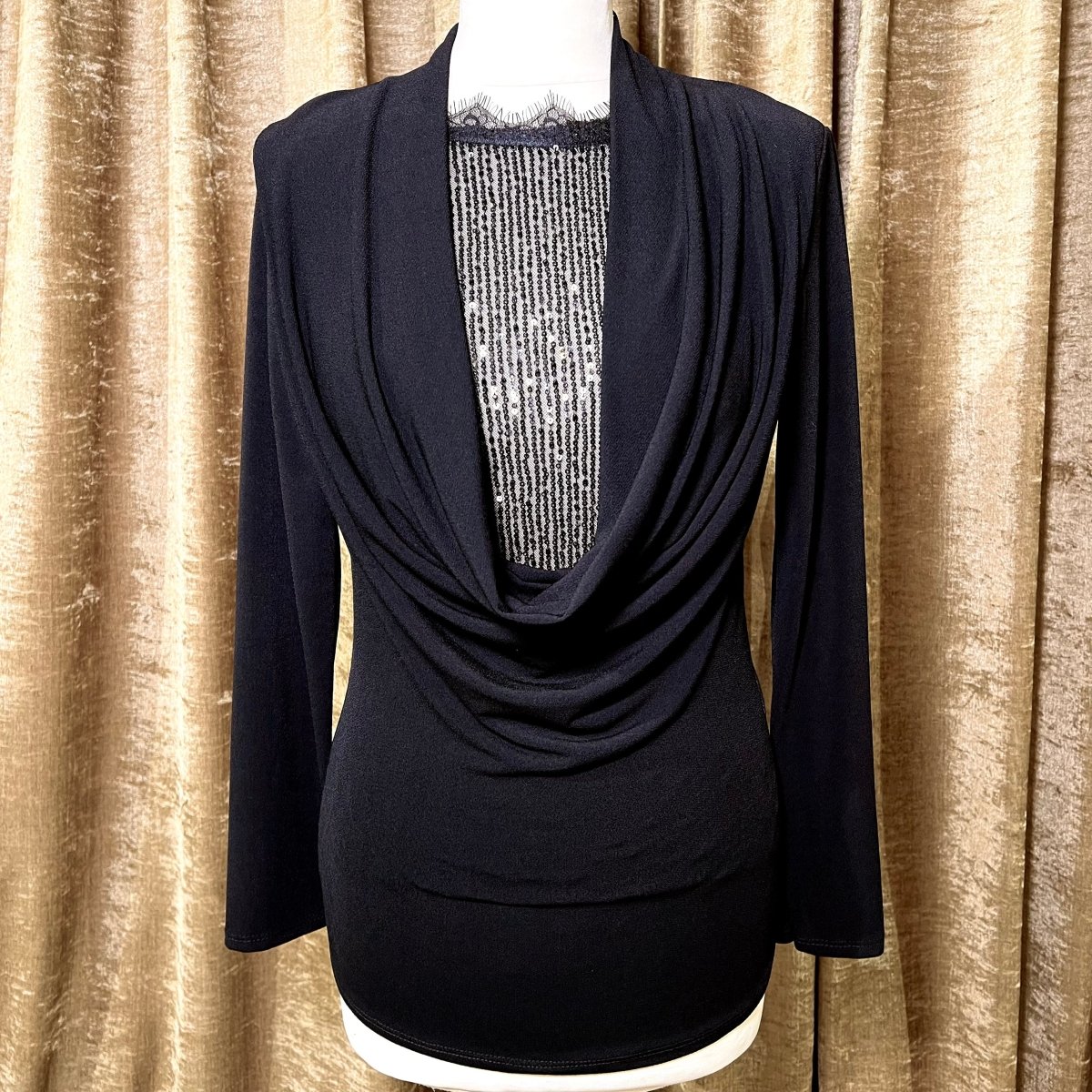 Top s dlhým rukávom Nero - Markiza Moda Italiana