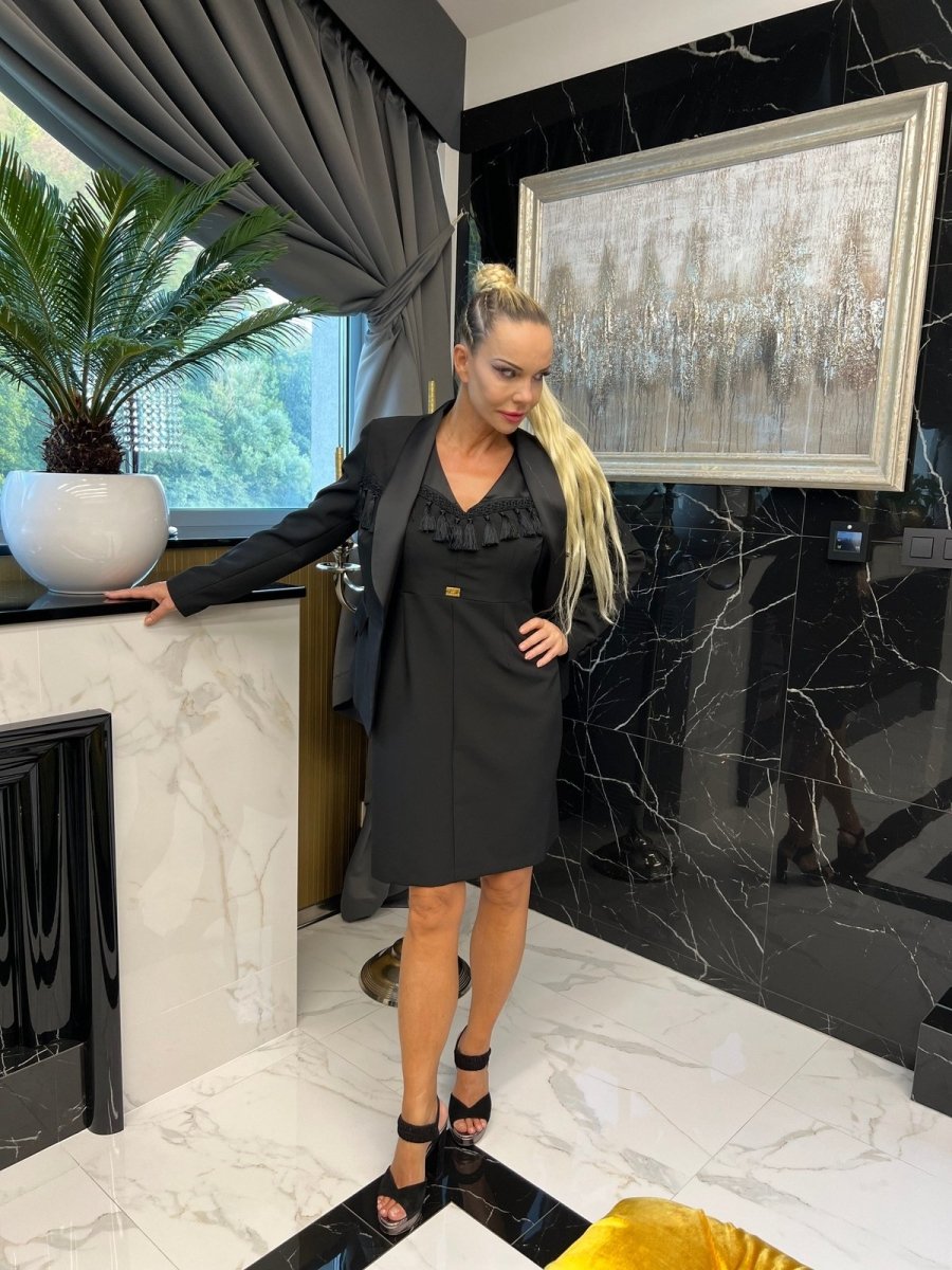 Čierne business šaty - Markiza Moda Italiana