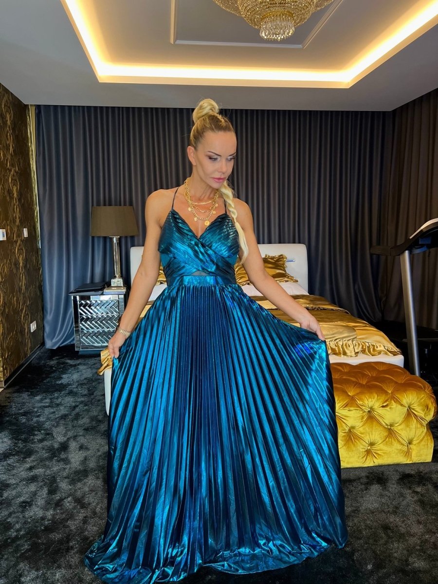 Spoločenské modré šaty - Markiza Moda Italiana